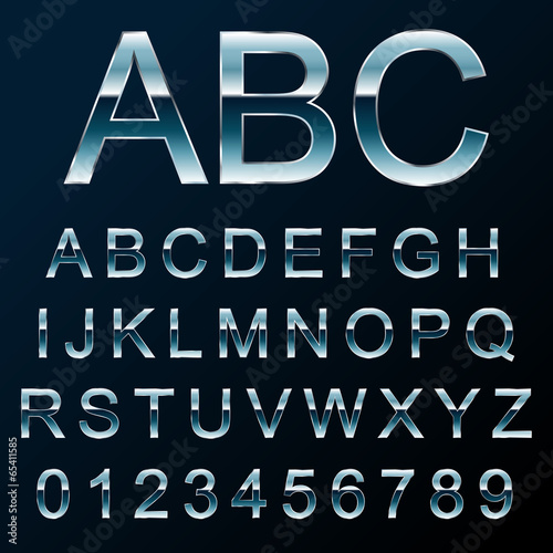 Vector metal font