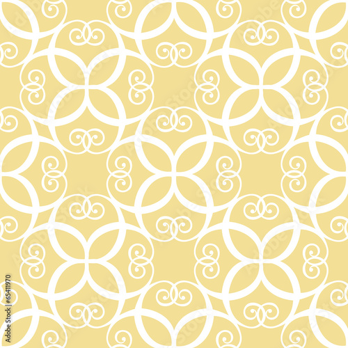 Seamless symmetric white and yellow pattern