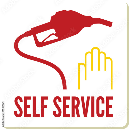 Self service gas station sign