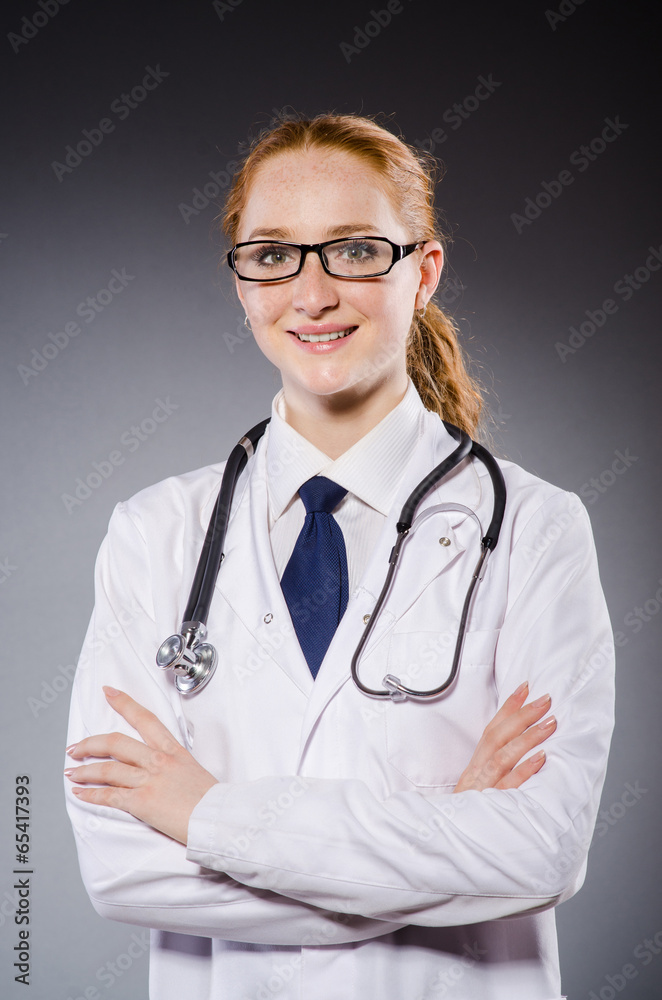 Woman doctor with the stethoscope Woman doctor with the stethoscope