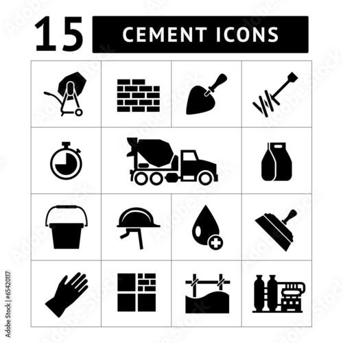 Set icons of cement and concrete