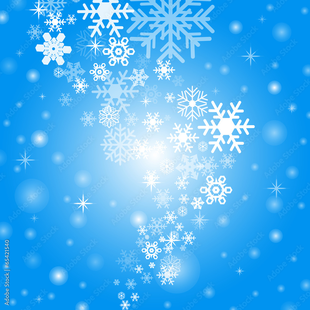 falling snow on the blue background - vector image falling snow on the blue background - vector image