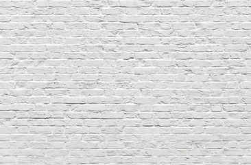 Poster Bakstenen muur Witgekalkte bakstenen wand  © Thomas Dutour