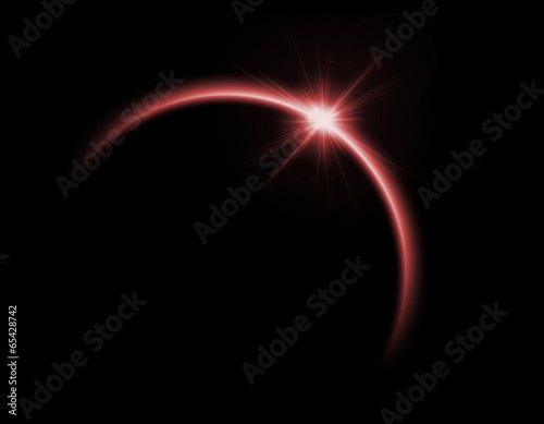 Solar eclipse in red color
