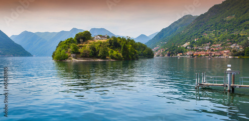 View of the island Comacina on Lake Como