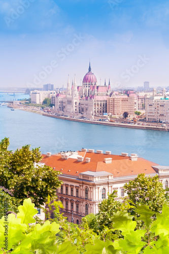 Canvas Print Parliament from Fisherman's Bastion in Budapest