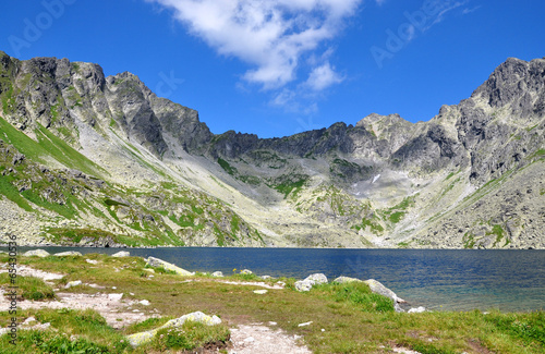 Fototapeta Naklejka Na Ścianę i Meble -  Mountain and Lake High Tatras in the summer, Slovakia, Europe