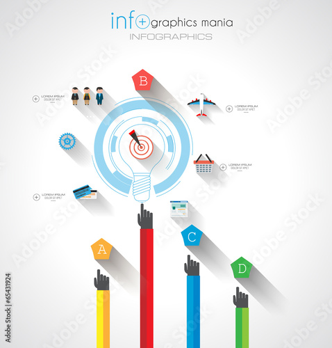 Flat UI design concepts for unique infographics