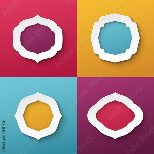 Vintage frames on colorful background