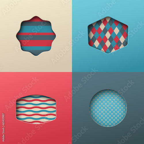 Vintage frames on colorful background