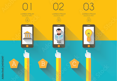 Flat UI design concepts for unique infographics