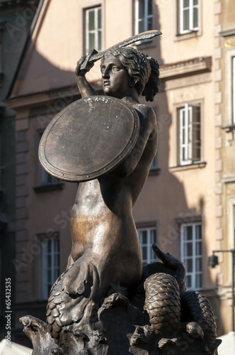 Mermaid statue in Warsaw.