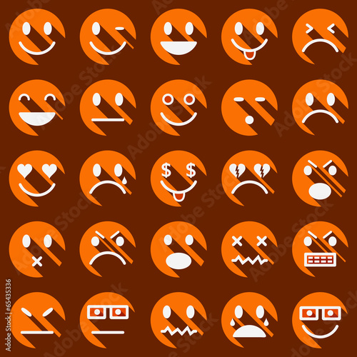 Flat longshadow smiley