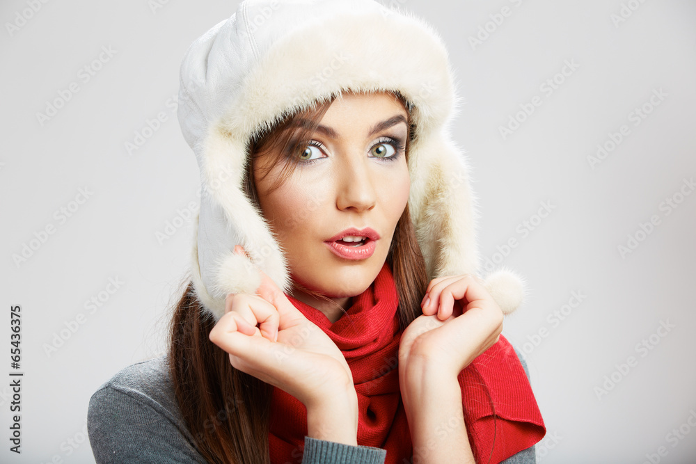 Obraz premium Close up girl face. Beauty portrait. Female young model