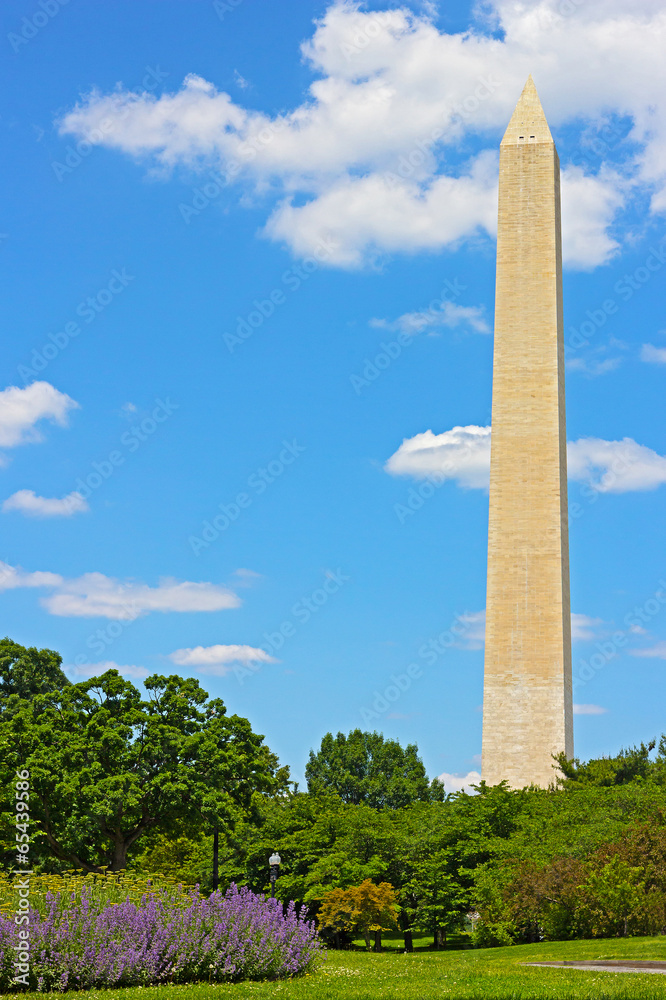 National Monument as seen from landscaped Tidal Basin park