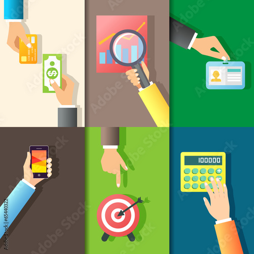 Business hands icons
