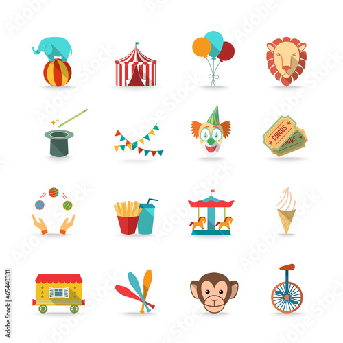 Circus icons set