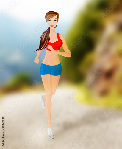 Fototapeta Naklejka Na Ścianę i Meble -  Woman running outdoor