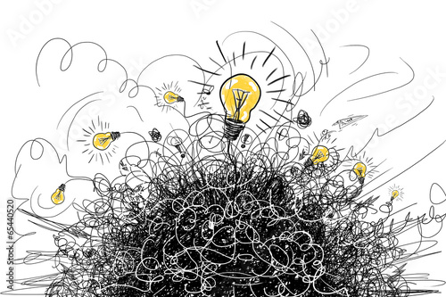 Thinking bright idea concept
