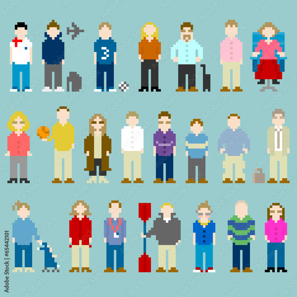 8-bit Pixel-art People From a Web Design Agency Office