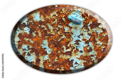 Old Metal plate, isolated on white background