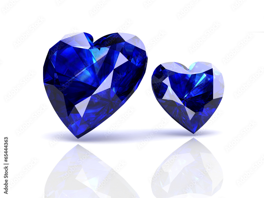blue sapphire on white background (high resolution 3D image) blue sapphire on white background (high resolution 3D image)