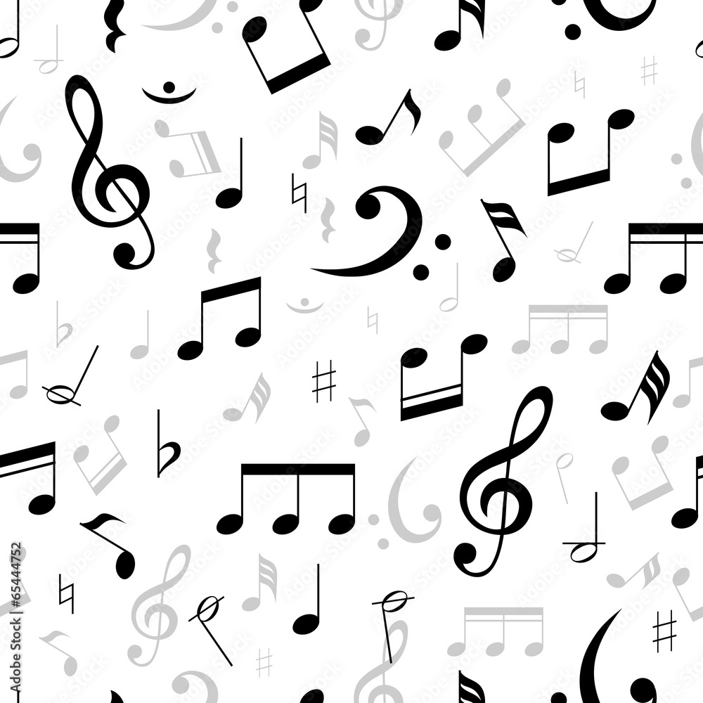 Music notes seamless pattern