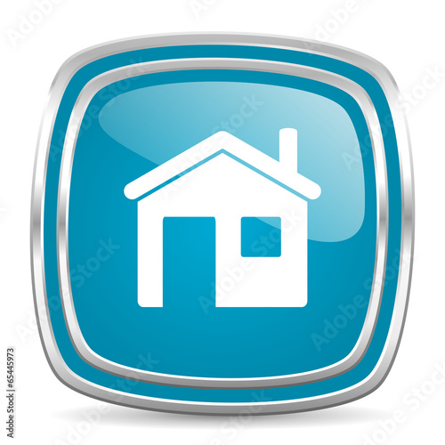 house blue glossy icon