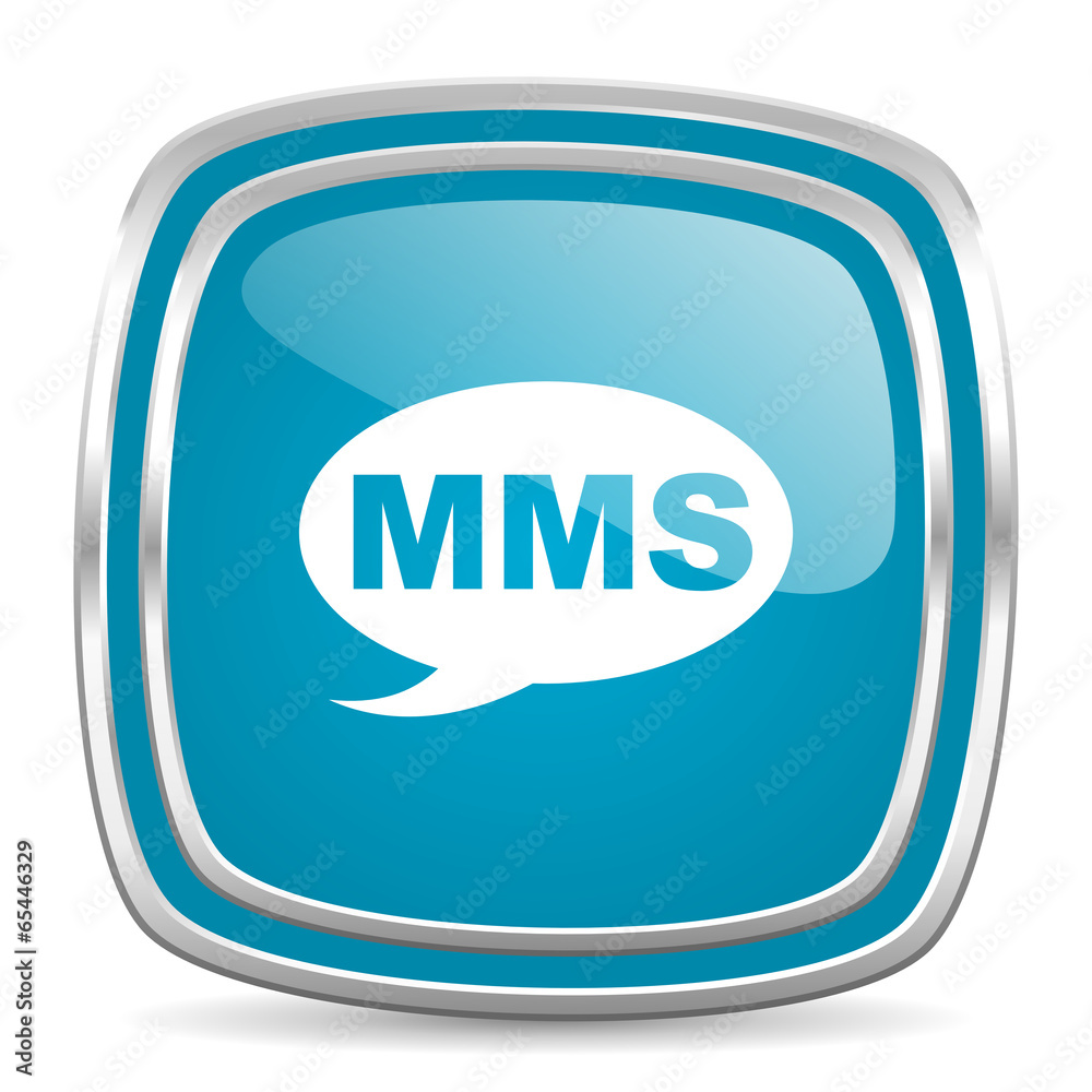 mms blue glossy icon