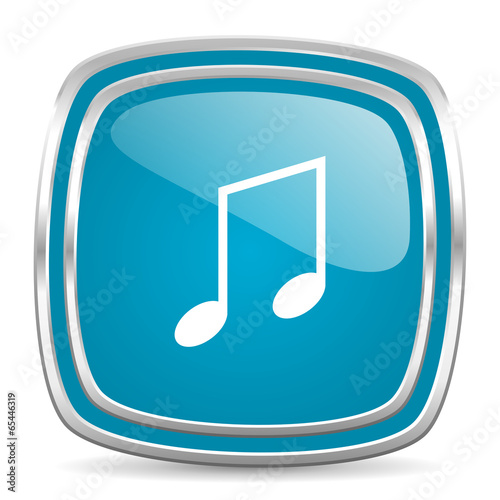 music blue glossy icon