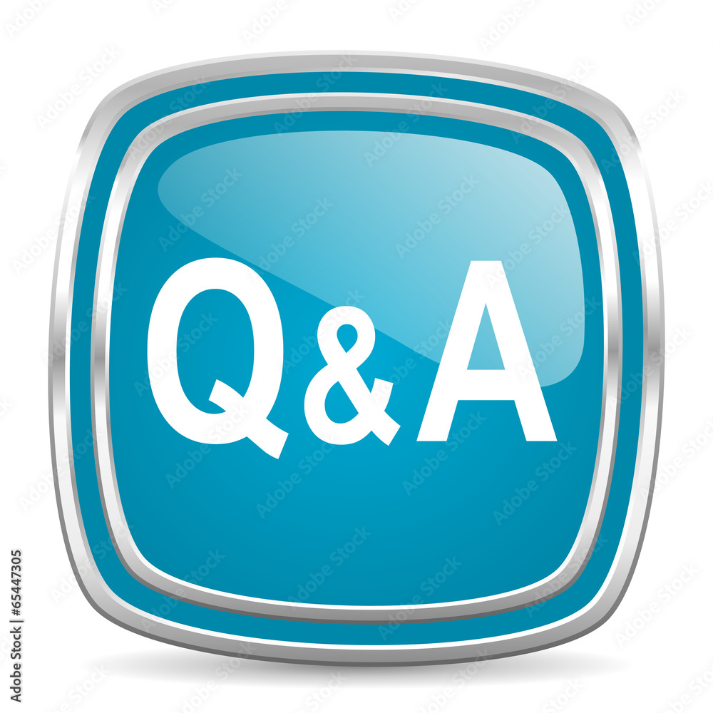 question answer blue glossy icon question answer blue glossy icon