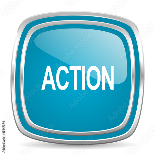 action blue glossy icon