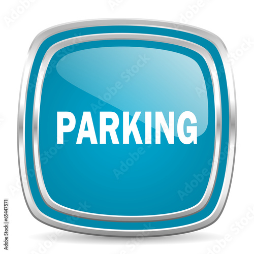 parking blue glossy icon