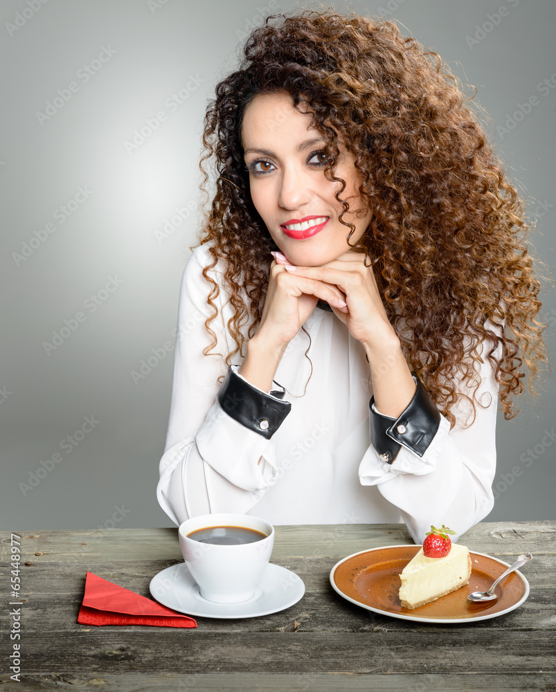 Beautiful woman drinking coffee
