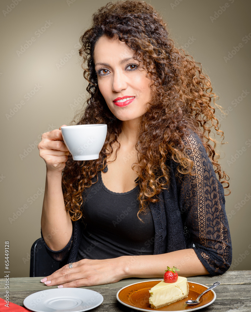 Beautiful woman drinking coffee