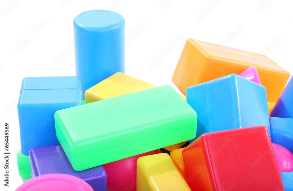 Colorful plastic toys isolated on white Colorful plastic toys isolated on white