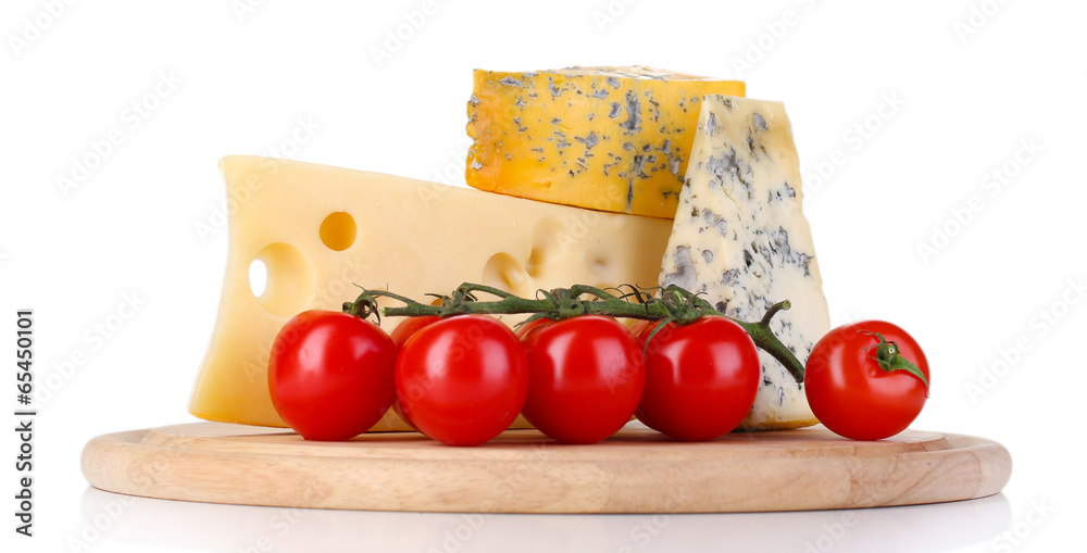 Different kinds of cheese isolated on white Different kinds of cheese isolated on white
