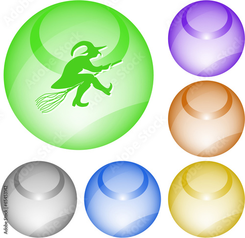 Witch. Vector interface element.