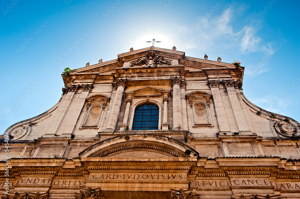 facade of basilica in Rome