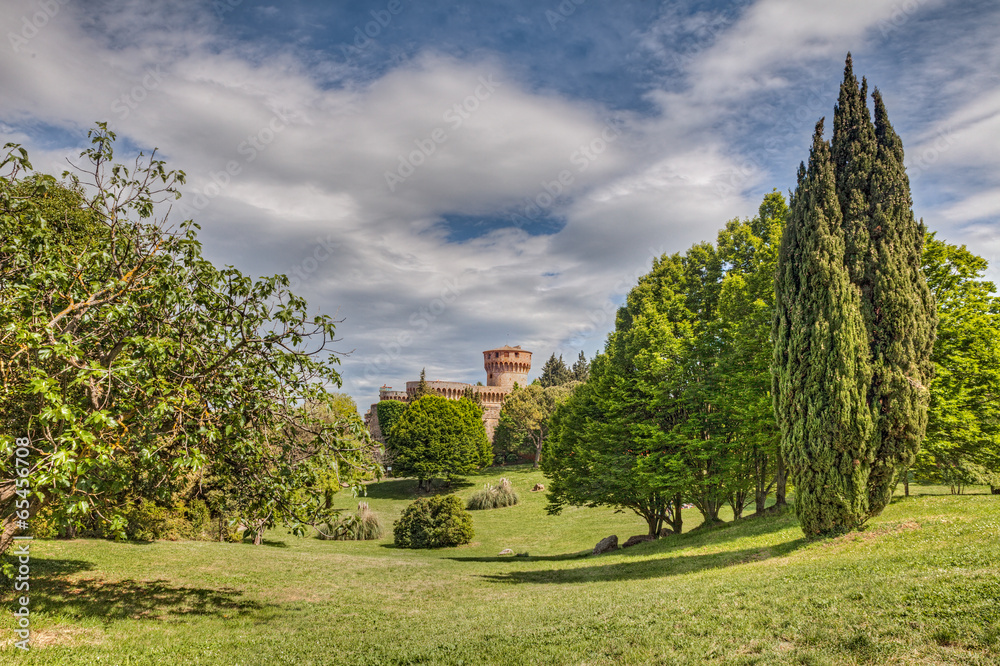park with medieval castle in Volterra, Tuscany, Italy park with medieval castle in Volterra, Tuscany, Italy