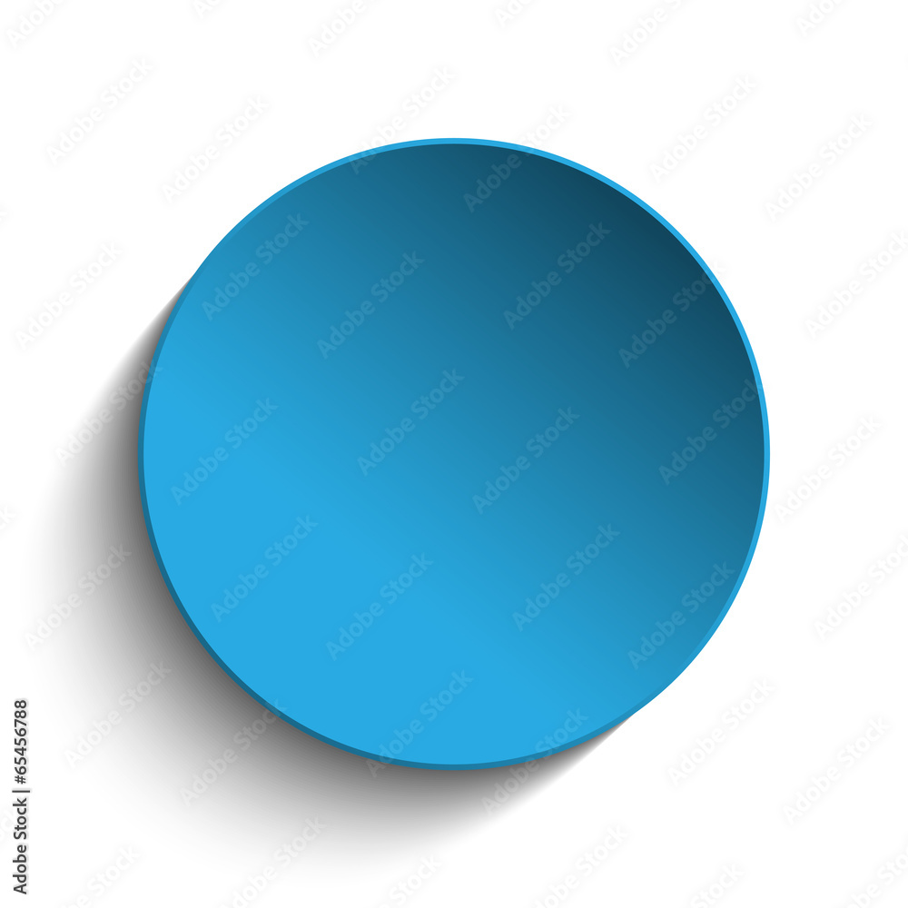 Blue Circle Button on White Background