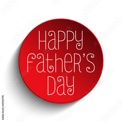 Happy Fathers Day Red Icon Button