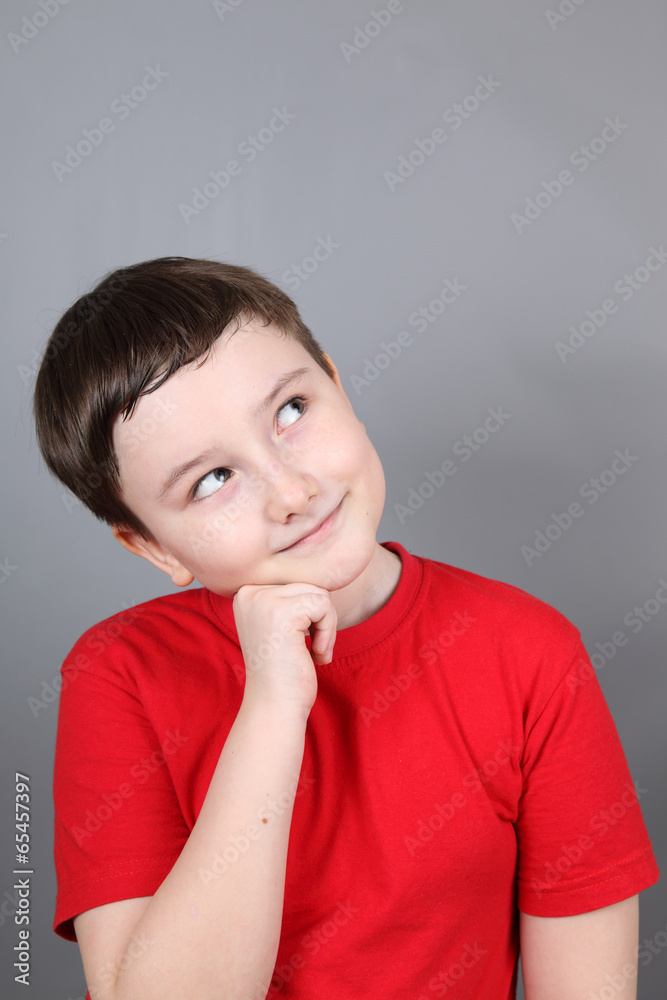 Boy on a gray background Boy on a gray background