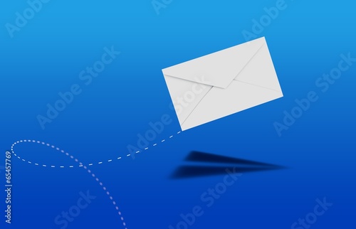 send a mail with paper plane shadow