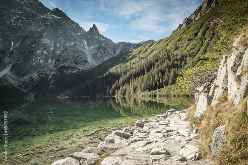 Morskie Oko pond in polish part of Tatra mountains