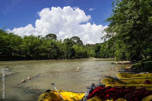 Dinghies ready for rafting on Kiulu river
