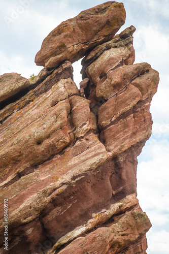 Red Rocks Balanced on Cliff