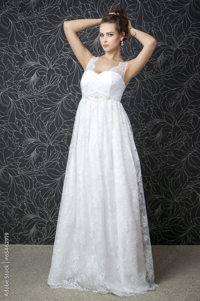 Beautiful woman in white wedding dress Beautiful woman in white wedding dress