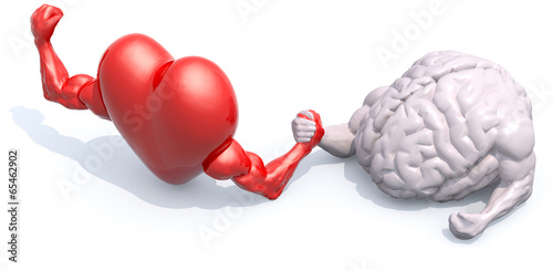 heart and brain arm wrestling