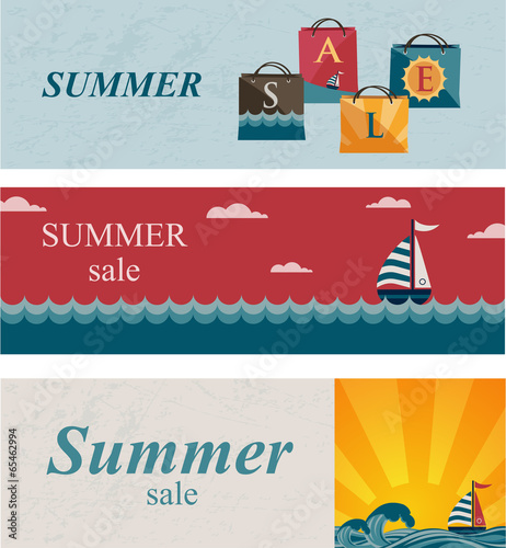 Three summer sale banners.